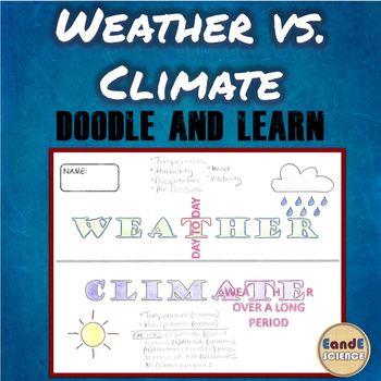 Preview of WEATHER VS CLIMATE SCIENCE DOODLE & LEARN NOTES