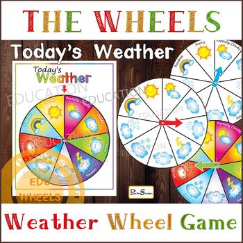 Preview of WEATHER WHEEL, Today's Weather, Printable circles and cards, Homeschooling