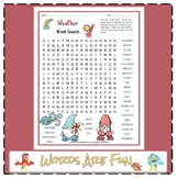 WEATHER Word Search Puzzle Handout Fun Activity + Coloring