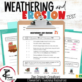 WEATHERING and EROSION Test/Assessment/Google Classroom/Di
