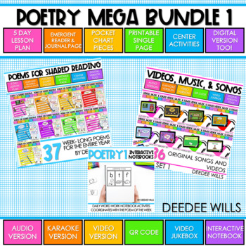 Preview of Poetry and Poems Shared Reading and Fluency  Printables, Songs, Music, Videos 1