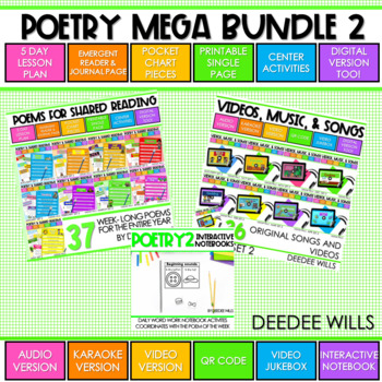 Preview of Poetry and Poems Shared Reading and Fluency Printables, Songs, Music, Videos 2