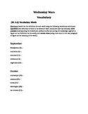 WEDNESDAY WARS Vocabulary sheets/ tests (Common Core Aligned)