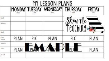 Preview of WEEKLY Digital Lesson Planning Template EDITABLE (BLACK & WHITE VERSION)