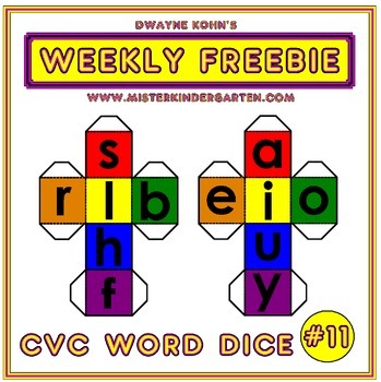 WEEKLY FREEBIE #11: CVC Word Dice by Dwayne Kohn | TpT