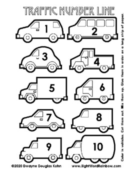 WEEKLY FREEBIE #179: Vehicle Number Line by Dwayne Kohn | TPT