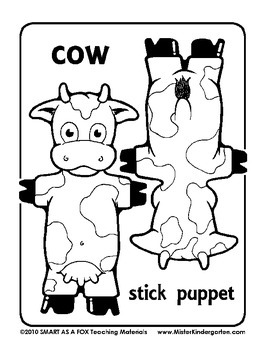 farm animal stick puppets