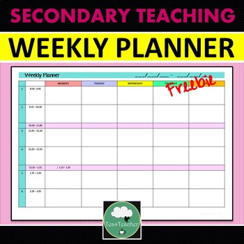 WEEKLY PLANNER Editable Daily Planner FREEBIE by Tea4Teacher | TPT