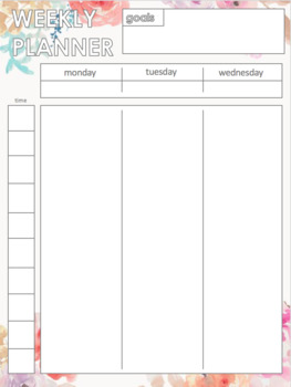 Preview of WEEKLY PLANNER -mtw