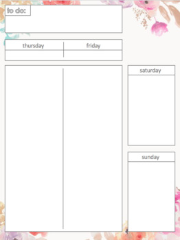 Preview of WEEKLY PLANNER - tfss