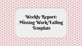 WEEKLY REPORT: STUDENTS MISSING WORK/FAILING Template