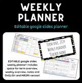 WEEKLY planner template - editable google slides! Ready fo