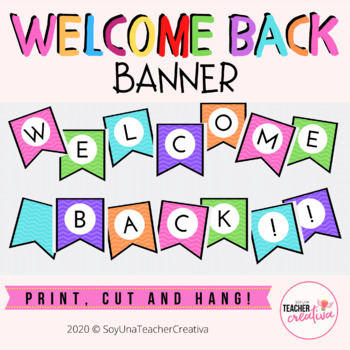 [FREEBIE] WELCOME BACK BANNER Full colour + B&W by SoyUnaTeacherInclusiva