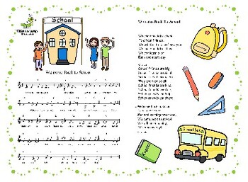 Preview of WELCOME BACK TO SCHOOL SONG: music scores and lyrics
