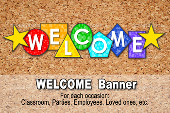 Preview of WELCOME BANNER -  -Digital File- Geometric Shapes, School banner, Welcome