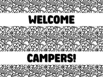 Preview of WELCOME CAMPERS! Camping Bulletin Board Decor Kit