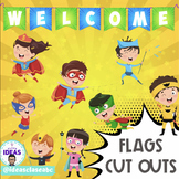 WELCOME FLAGS AND CUT-OUTS- Comic- Superhero Theme Classro