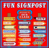 WELCOME / NEW CLASS / FUN SIGNPOST - DISPLAY TEACHING RESO