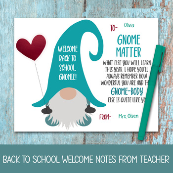 Preview of WELCOME NOTES FROM TEACHER, BACK TO SCHOOL GIFT FOR STUDENTS, 1ST DAY OF SCHOOL