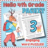 WELCOME TO 4TH GRADE Word Search, Scramble & Crossword Puz
