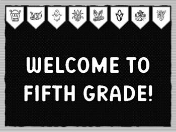 Preview of WELCOME TO FIFTH GRADE! Fall Harvest, Corn Theme Bulletin Board Kit