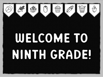 Preview of WELCOME TO NINTH GRADE! Fall Harvest, Corn Theme Bulletin Board Kit