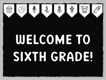 Preview of WELCOME TO SIXTH GRADE! Fall Harvest, Corn Theme Bulletin Board Kit