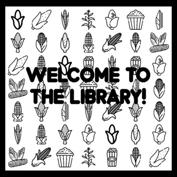 Preview of WELCOME TO THE LIBRARY! Cor n Bulletin Board Activity 3x3 feet