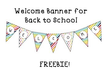 WELCOME banner rainbow- free by MrsESOL | TPT