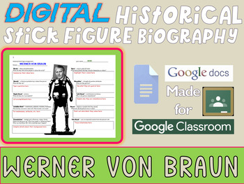Preview of WERNER VON BRAUN Digital Historical Stick Figure Biography (MINI BIOS)