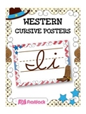 WESTERN COWBOY Themed Cursive Alphabet Posters