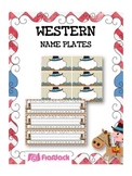 WESTERN COWBOY Themed Name Tags Plates