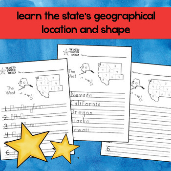 WESTERN USA Handwriting Without Tears® style Practice and Activities WEST