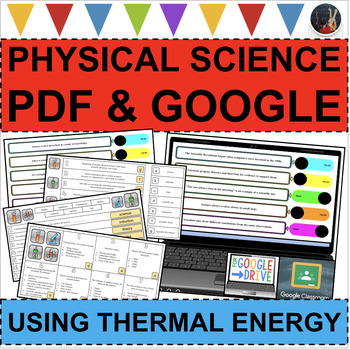 Preview of USING THERMAL ENERGY Physical Science Task Cards Activities (PDF & DIGITAL)