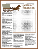 WESTWARD EXPANSION Word Search Worksheet Activity - 4th, 5