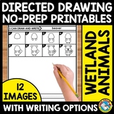 WETLAND ANIMALS DIRECTED DRAWING STEP BY STEP WORKSHEET WR