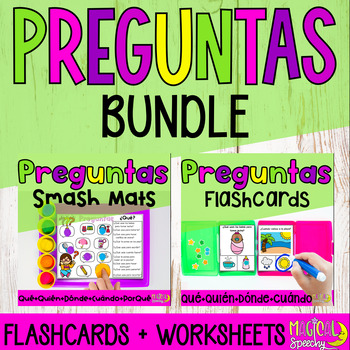 Preview of WH Preguntas Bundle | Spanish Wh Questions Bundle For Speech Therapy