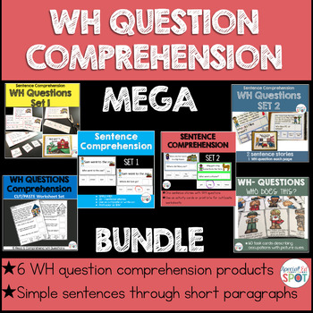 Preview of WH QUESTIONS Comprehension BUNDLE