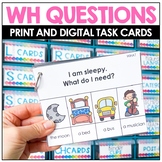 WH QUESTIONS Speech Therapy - Who, What, When, Where Task 