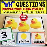 WH QUESTIONS Task Cards HOW MANY/COLOR/WHAT IS IT Task Box