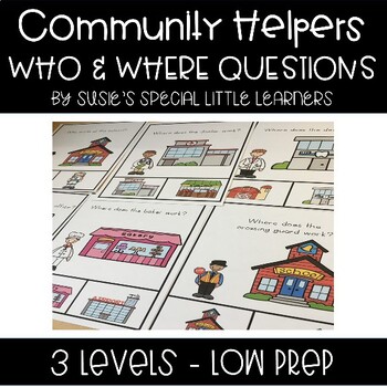 Preview of COMMUNITY HELPER QUESTIONS FOR EARLY CHILDHOOD SPECIAL ED AND SPEECH THERAPY