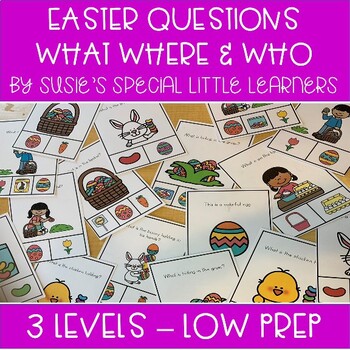 Preview of EASTER WHAT WHERE & WHO QUESTIONS FOR SPECIAL ED & SPEECH THERAPY