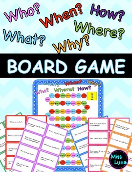 Preview of WH Question Board Game - Who, What, When, Why, Where, How