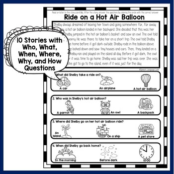WH Question Story Comprehension with Picture Choices by Speech Language ...
