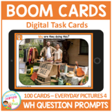 WH Question Prompts - Set 4 Picture Cards for Language & W