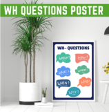 WH Question Word Poster for Classroom or Therapy Room Decor
