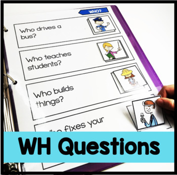 Preview of WH Questions Adapted Binder