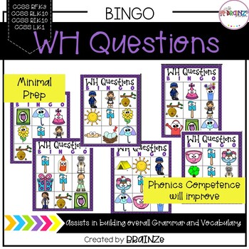 Preview of WH Questions Bingo Activity Game