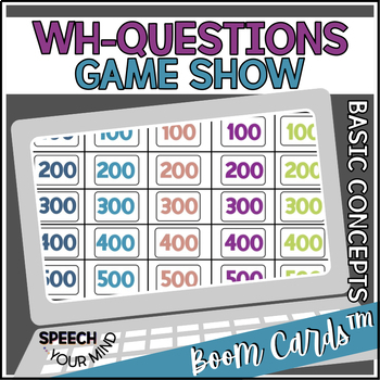 Preview of WH Questions Game Show Boom™ Cards
