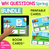 WH Questions Boom Cards and Printable Cards Spring Speech 